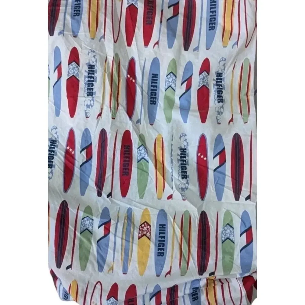Tommy Hilfiger Surfs Up Surfboard Fitted Sheet Twin Size Beach Bedding Kids